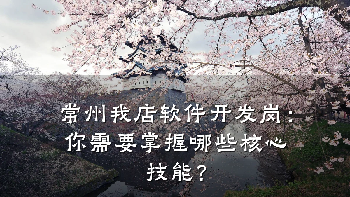 常州我店软件开发岗：你需要掌握哪些核心技能？