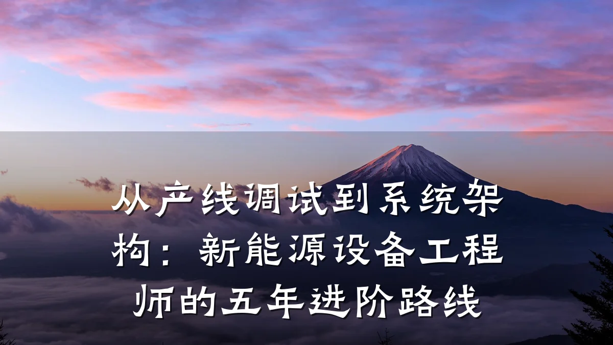 从产线调试到系统架构：新能源设备工程师的五年进阶路线