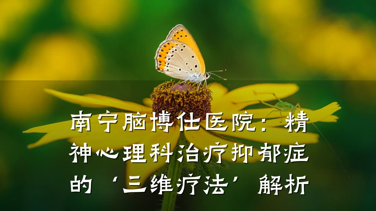 南宁脑博仕医院：精神心理科治疗抑郁症的‘三维疗法’解析