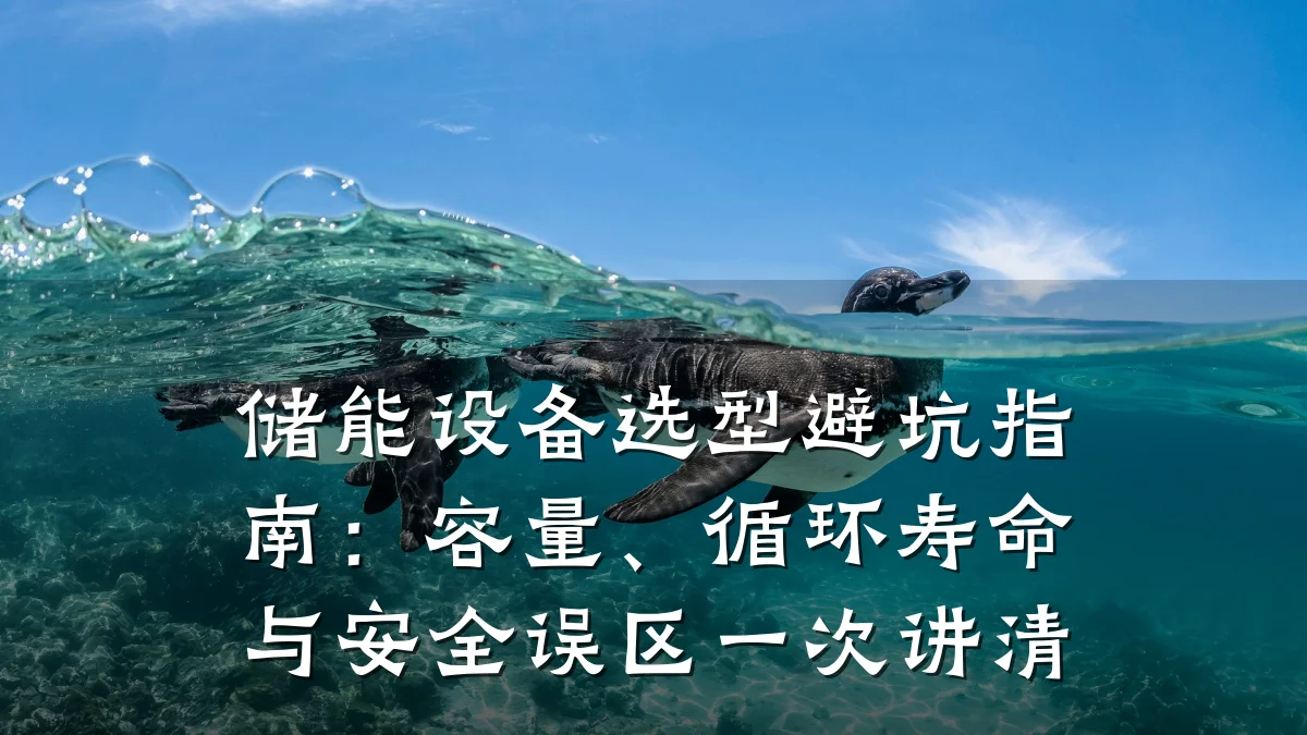储能设备选型避坑指南:容量、循环寿命与安全误区一次讲清
