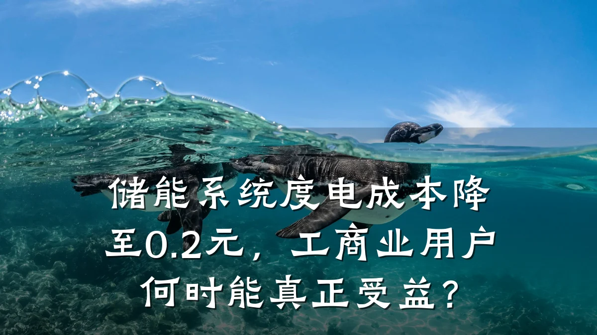储能系统度电成本降至0.2元,工商业用户何时能真正受益?