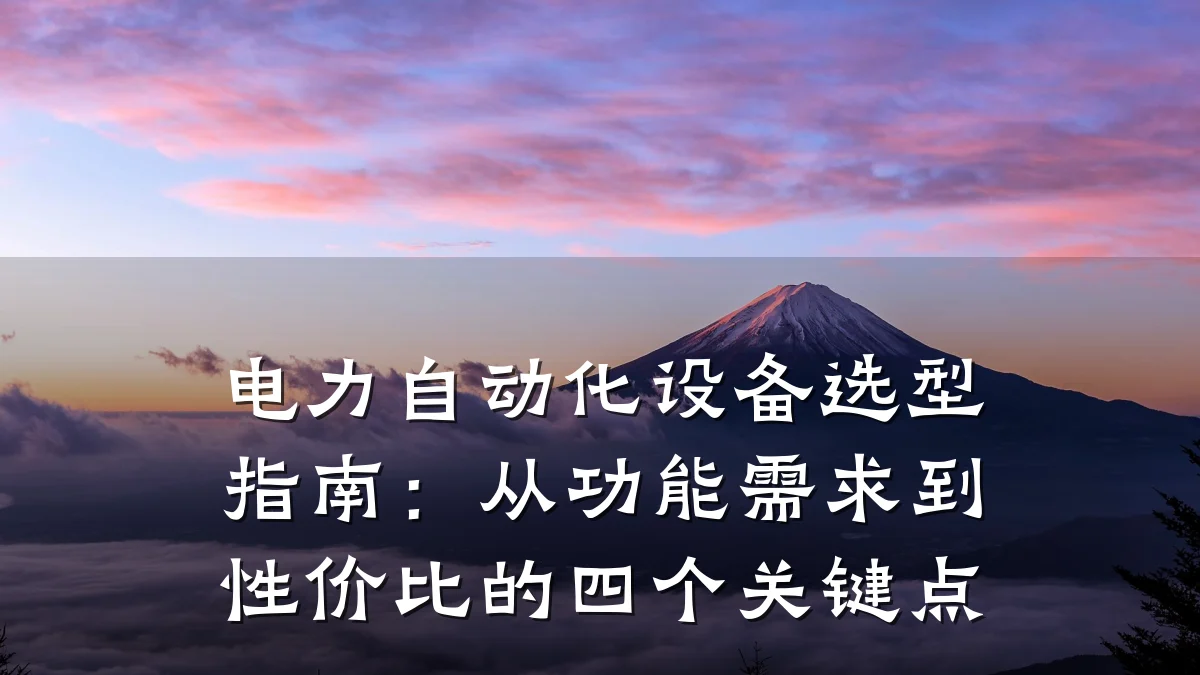 电力自动化设备选型指南:从功能需求到性价比的四个关键点