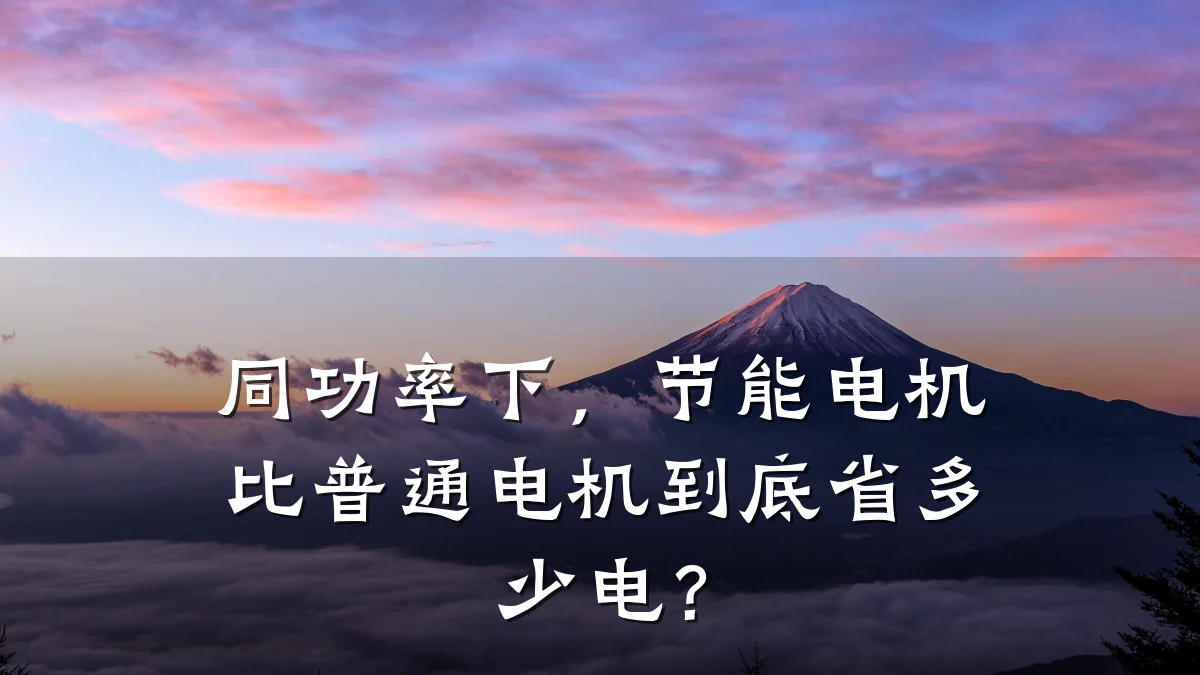 同功率下,节能电机比普通电机到底省多少电?