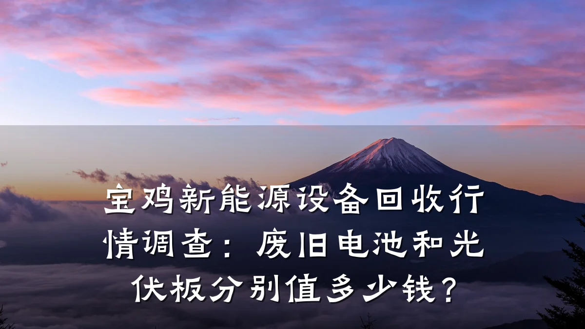 宝鸡新能源设备回收行情调查:废旧电池和光伏板分别值多少钱?