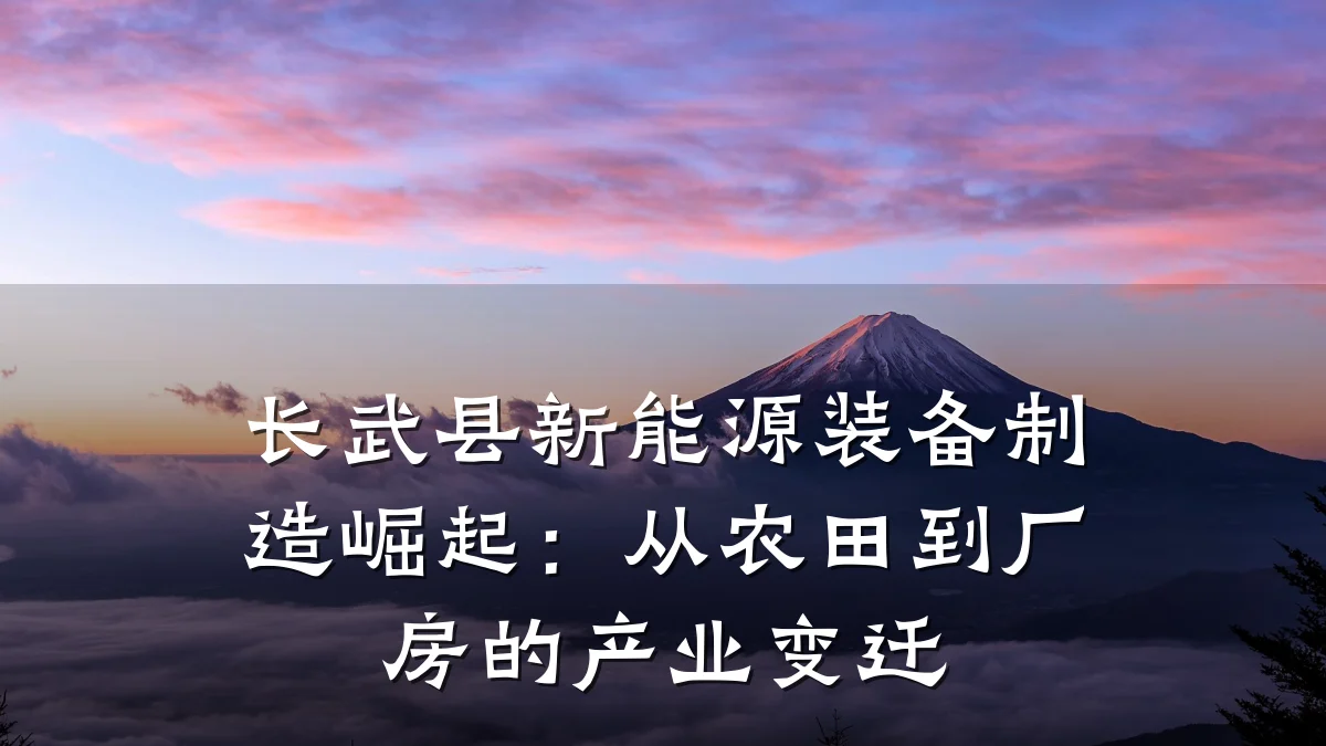 长武县新能源装备制造崛起:从农田到厂房的产业变迁