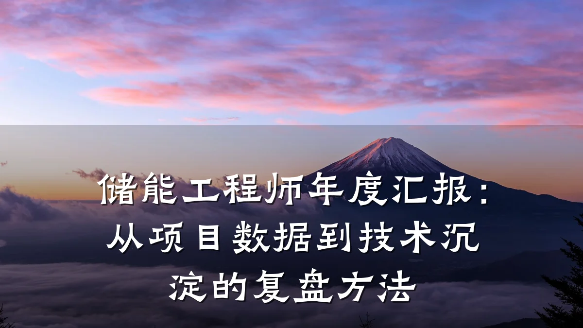 储能工程师年度汇报:从项目数据到技术沉淀的复盘方法