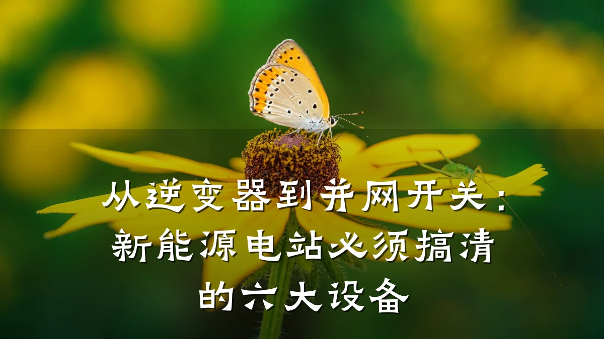从逆变器到并网开关:新能源电站必须搞清的六大设备