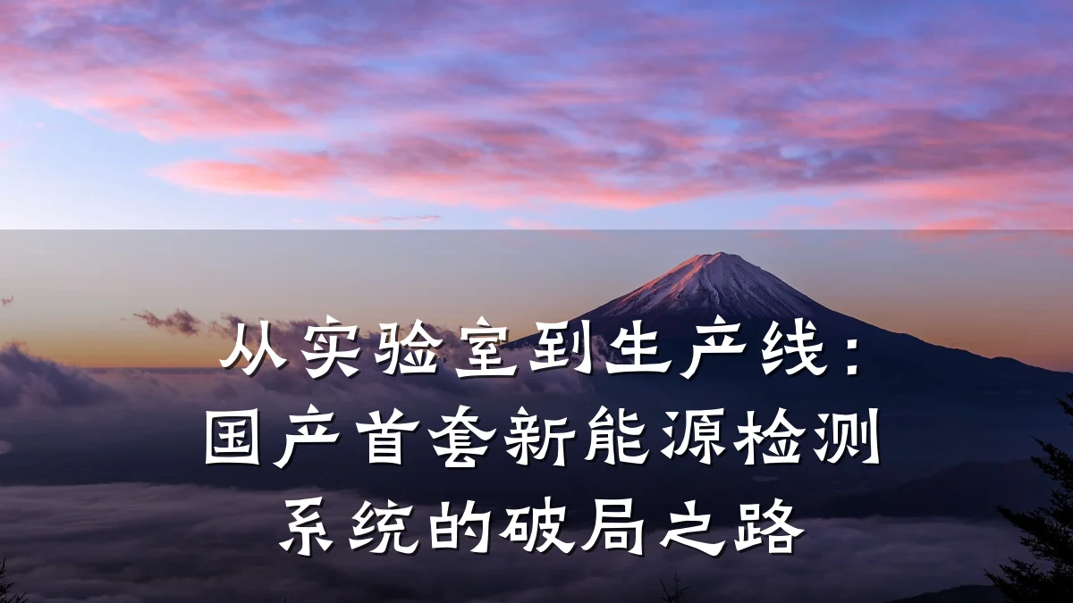 从实验室到生产线:国产首套新能源检测系统的破局之路