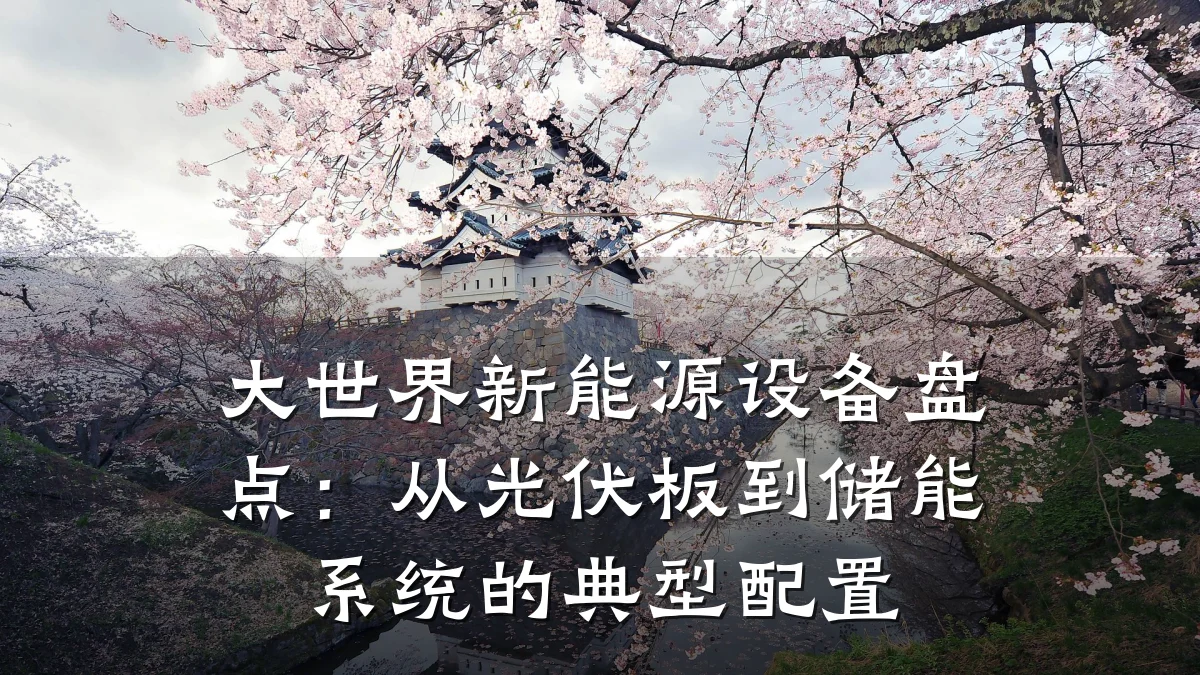 大世界新能源设备盘点:从光伏板到储能系统的典型配置