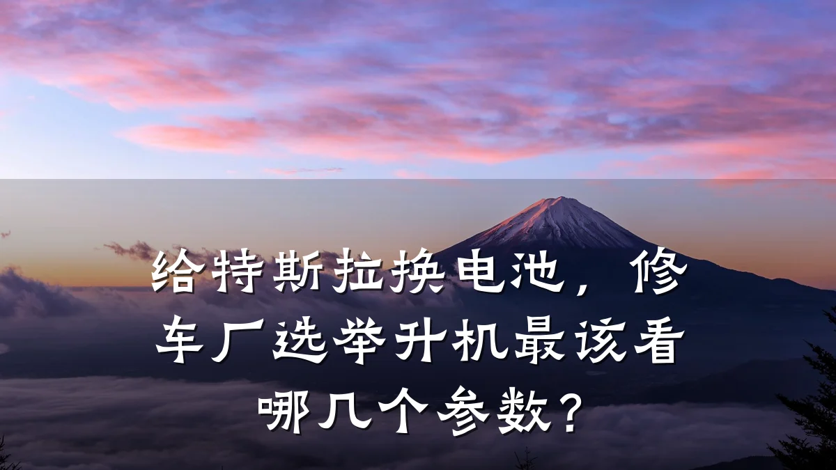 给特斯拉换电池，修车厂选举升机最该看哪几个参数？