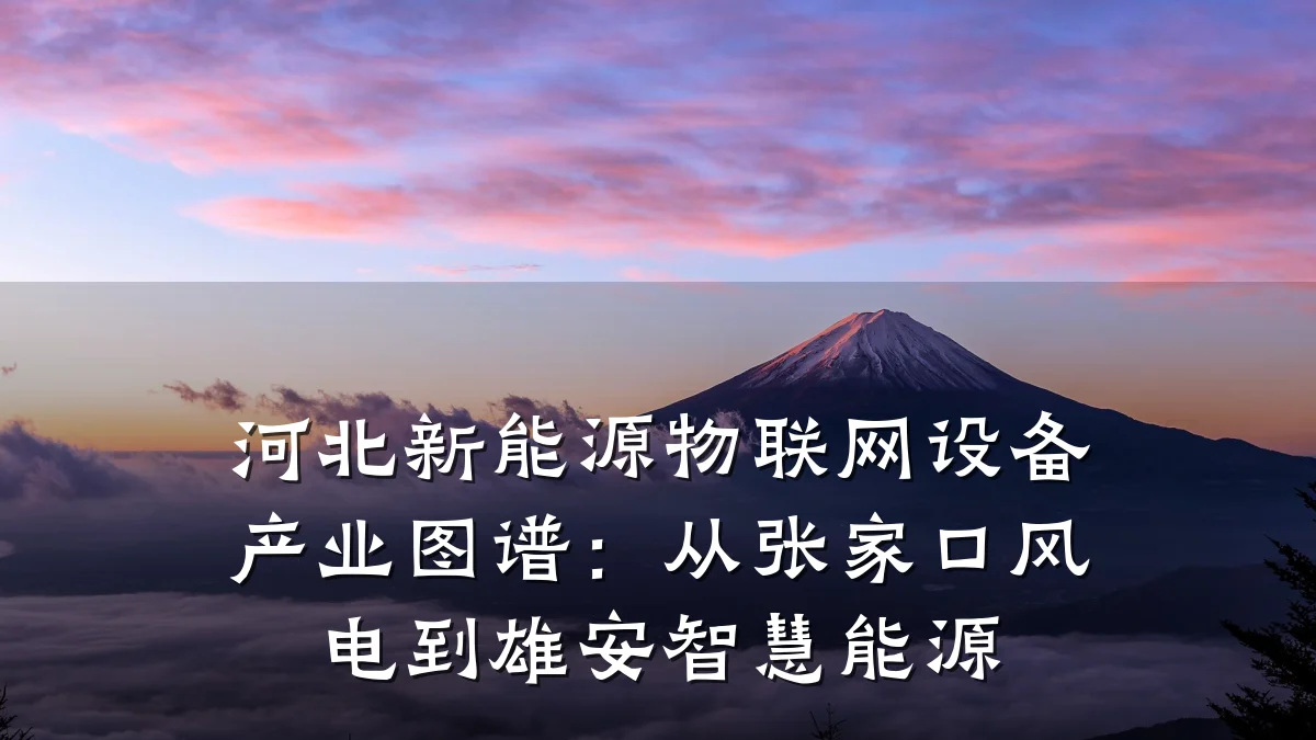 河北新能源物联网设备产业图谱：从张家口风电到雄安智慧能源