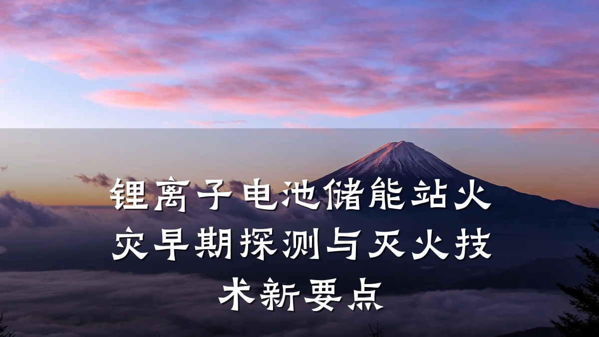 锂离子电池储能站火灾早期探测与灭火技术新要点