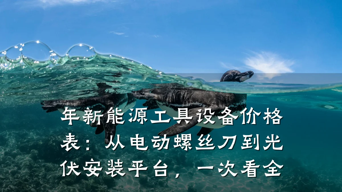 年新能源工具设备价格表:从电动螺丝刀到光伏安装平台,一次看全