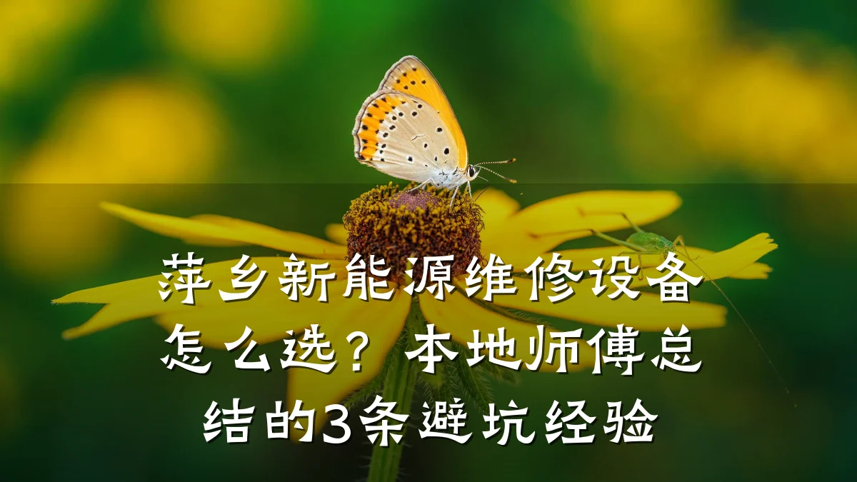 萍乡新能源维修设备怎么选?本地师傅总结的3条避坑经验
