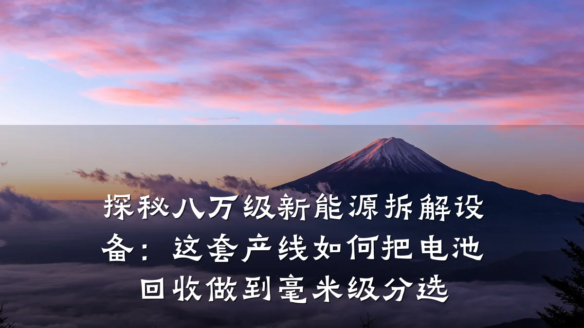 探秘八万级新能源拆解设备：这套产线如何把电池回收做到毫米级分选