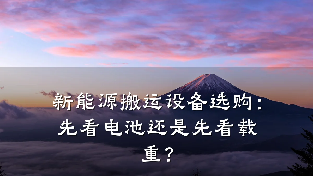新能源搬运设备选购:先看电池还是先看载重?