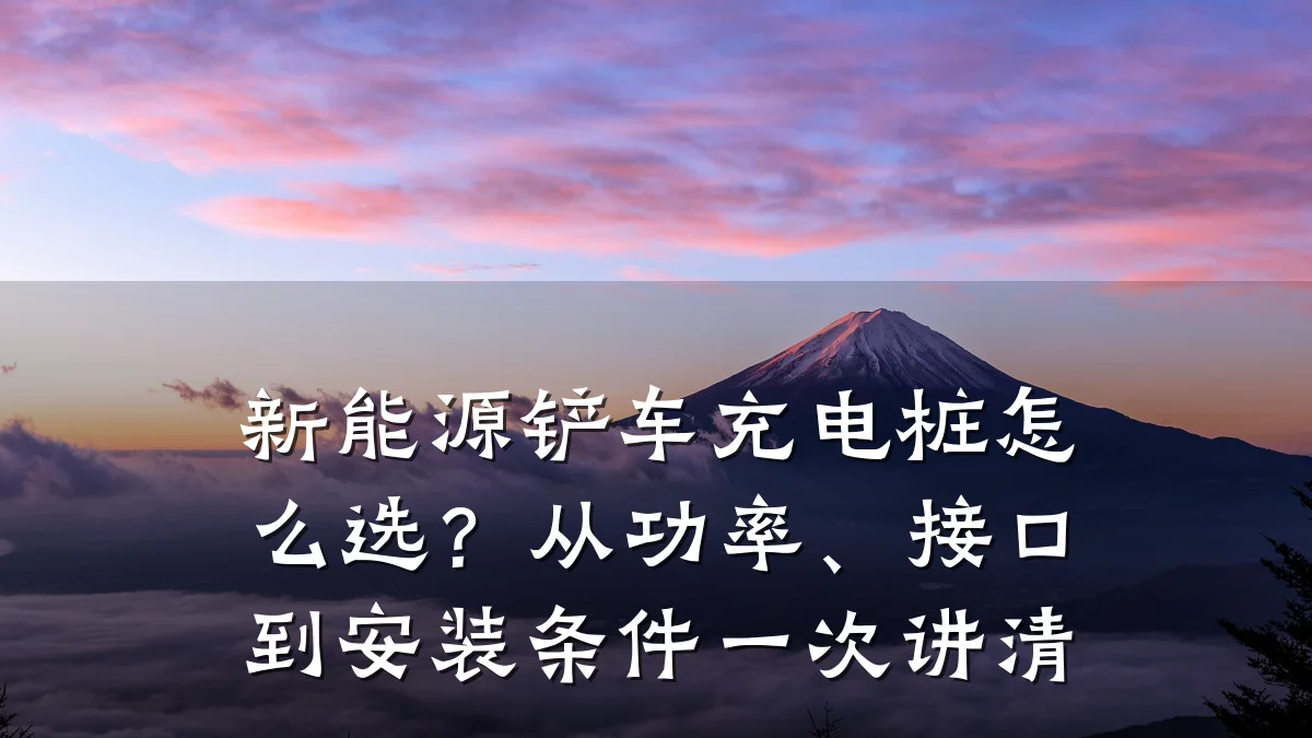 新能源铲车充电桩怎么选?从功率、接口到安装条件一次讲清