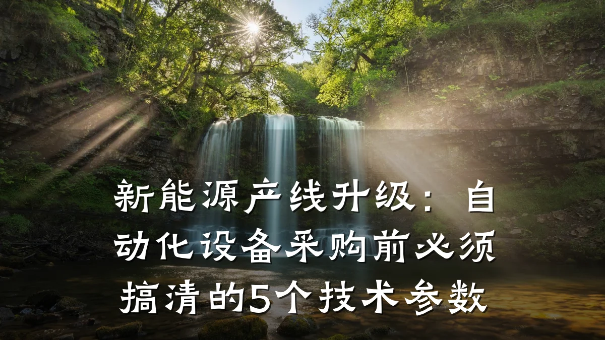 新能源产线升级:自动化设备采购前必须搞清的5个技术参数