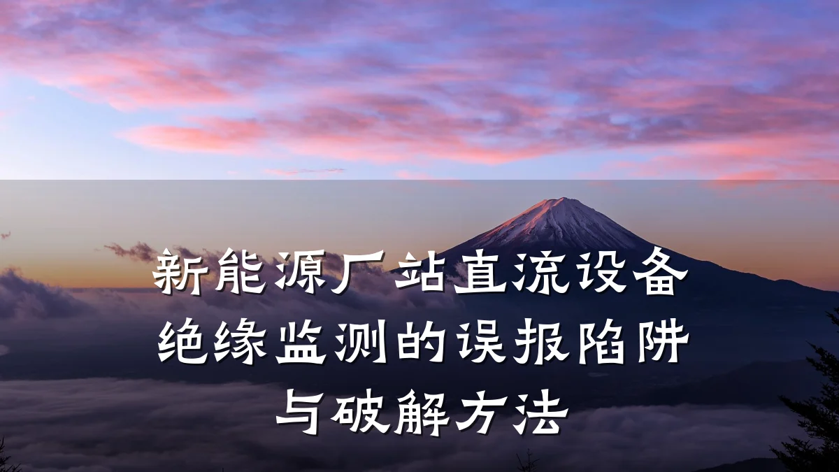新能源厂站直流设备绝缘监测的误报陷阱与破解方法