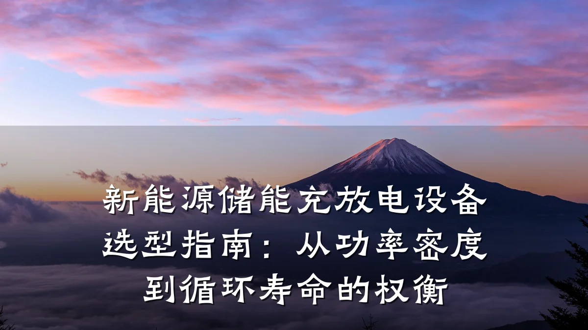 新能源储能充放电设备选型指南:从功率密度到循环寿命的权衡