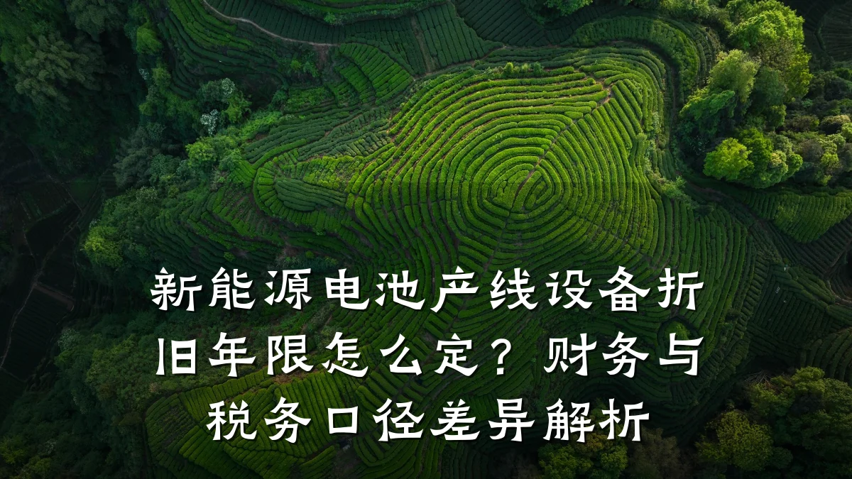 新能源电池产线设备折旧年限怎么定？财务与税务口径差异解析