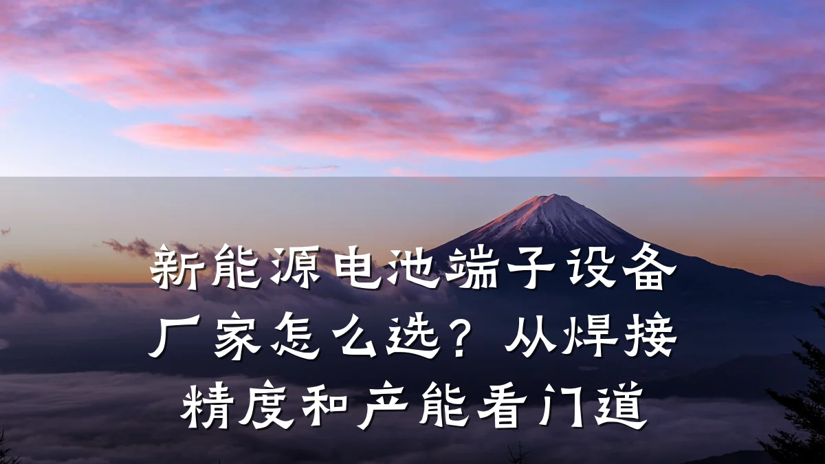 新能源电池端子设备厂家怎么选?从焊接精度和产能看门道