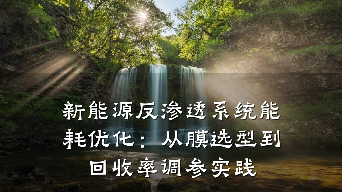 新能源反渗透系统能耗优化:从膜选型到回收率调参实践