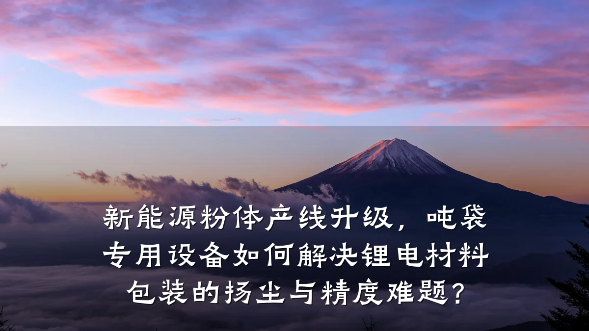 新能源粉体产线升级,吨袋专用设备如何解决锂电材料包装的扬尘与精度难题?
