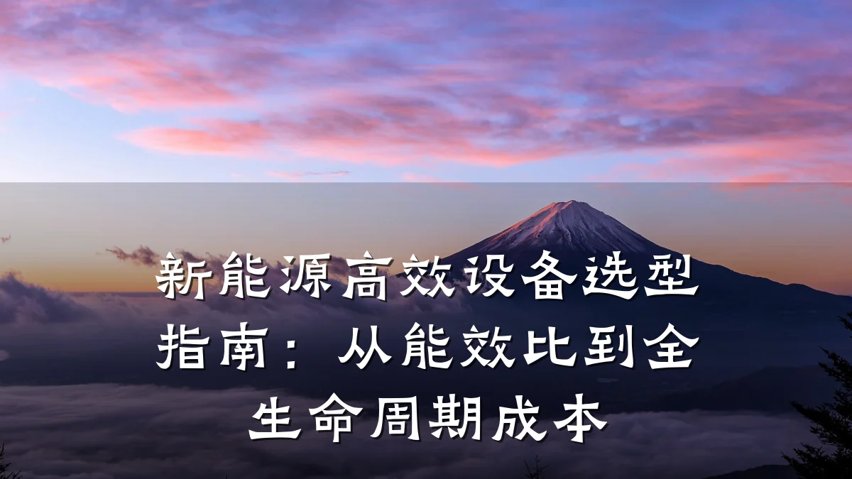 新能源高效设备选型指南:从能效比到全生命周期成本