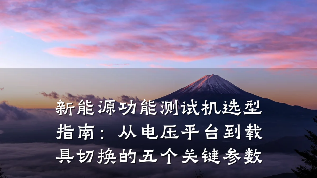 新能源功能测试机选型指南:从电压平台到载具切换的五个关键参数