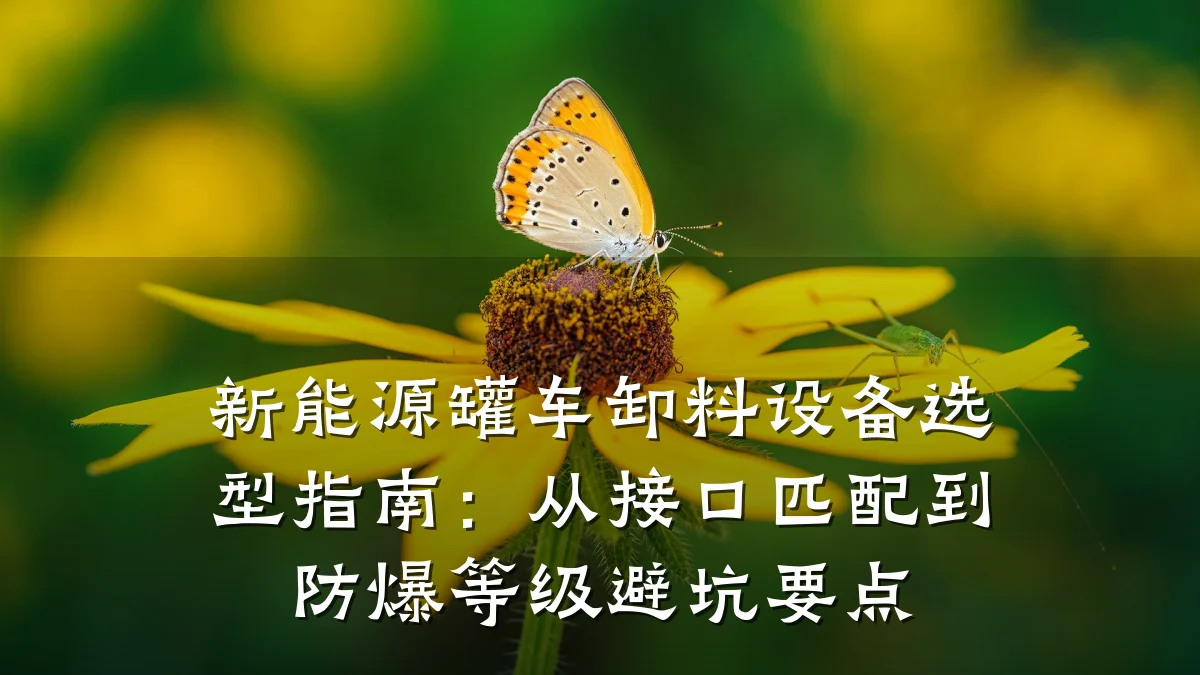 新能源罐车卸料设备选型指南:从接口匹配到防爆等级避坑要点