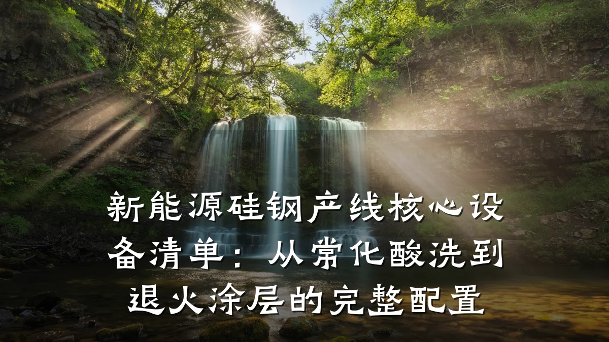 新能源硅钢产线核心设备清单:从常化酸洗到退火涂层的完整配置
