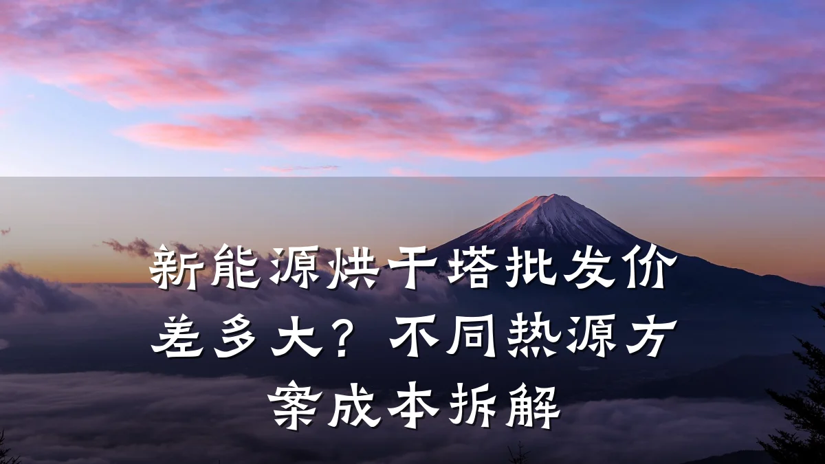 新能源烘干塔批发价差多大?不同热源方案成本拆解