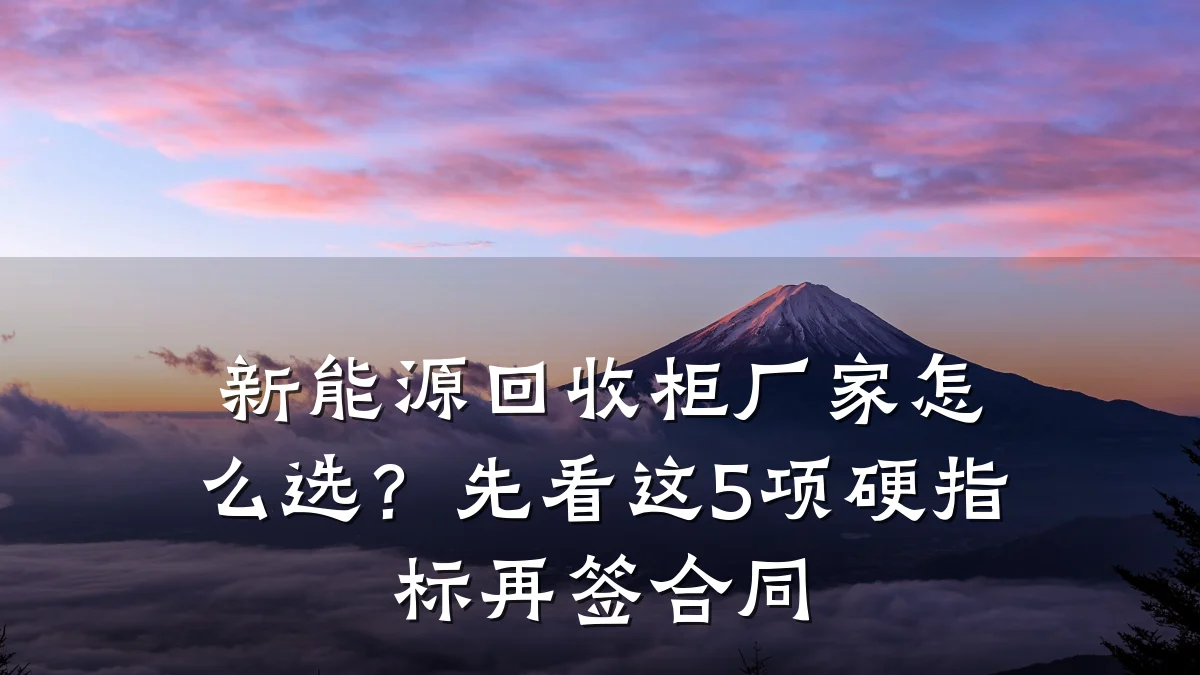 新能源回收柜厂家怎么选？先看这5项硬指标再签合同
