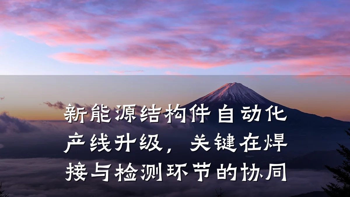 新能源结构件自动化产线升级,关键在焊接与检测环节的协同