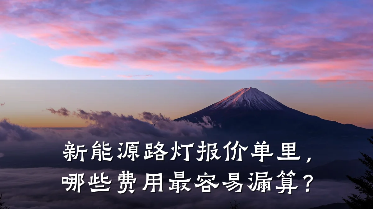 新能源路灯报价单里,哪些费用最容易漏算?