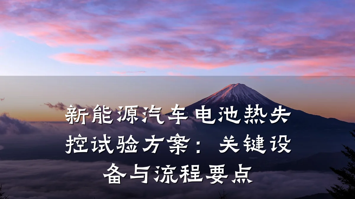 新能源汽车电池热失控试验方案:关键设备与流程要点