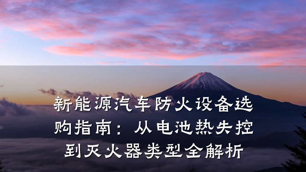 新能源汽车防火设备选购指南:从电池热失控到灭火器类型全解析