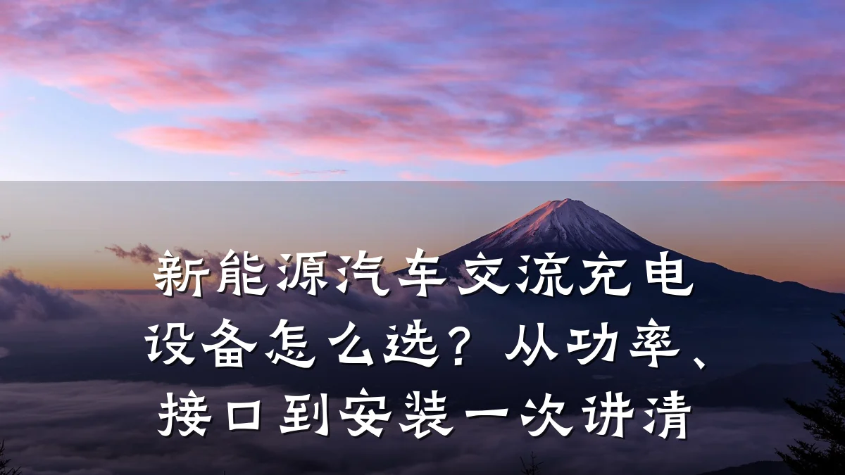 新能源汽车交流充电设备怎么选?从功率、接口到安装一次讲清
