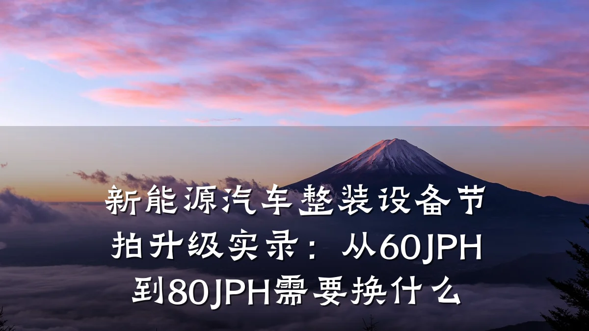 新能源汽车整装设备节拍升级实录:从60JPH到80JPH需要换什么
