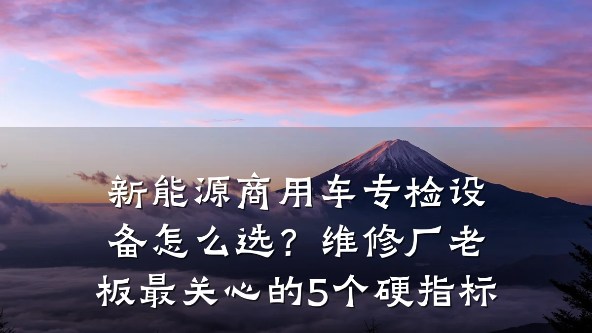 新能源商用车专检设备怎么选?维修厂老板最关心的5个硬指标