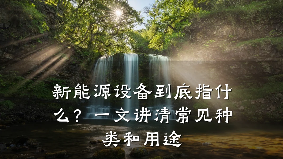 新能源设备到底指什么?一文讲清常见种类和用途