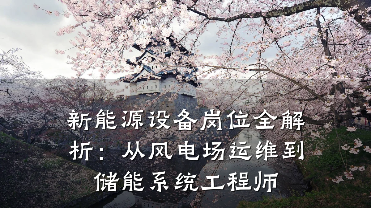 新能源设备岗位全解析:从风电场运维到储能系统工程师