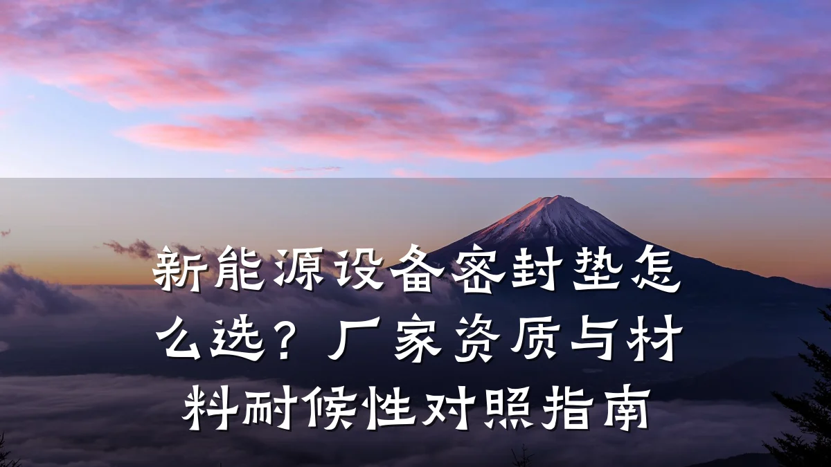 新能源设备密封垫怎么选?厂家资质与材料耐候性对照指南