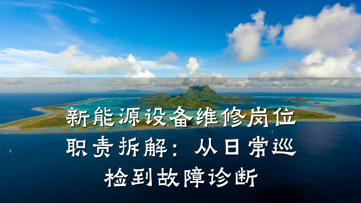新能源设备维修岗位职责拆解:从日常巡检到故障诊断