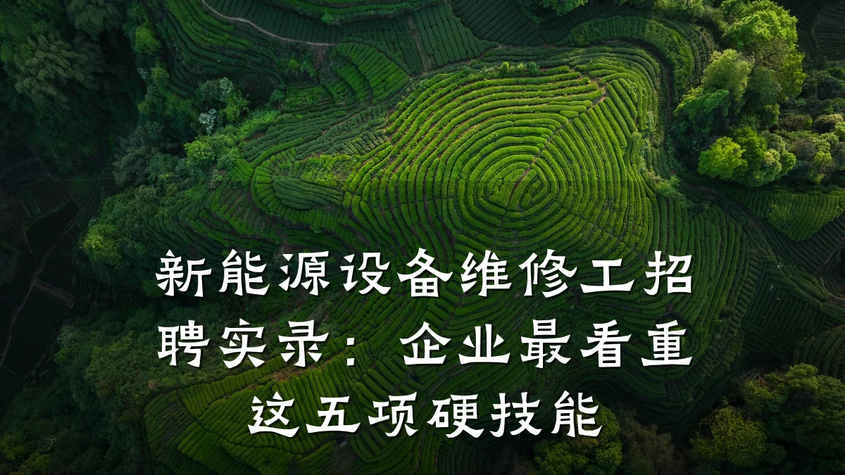 新能源设备维修工招聘实录:企业最看重这五项硬技能